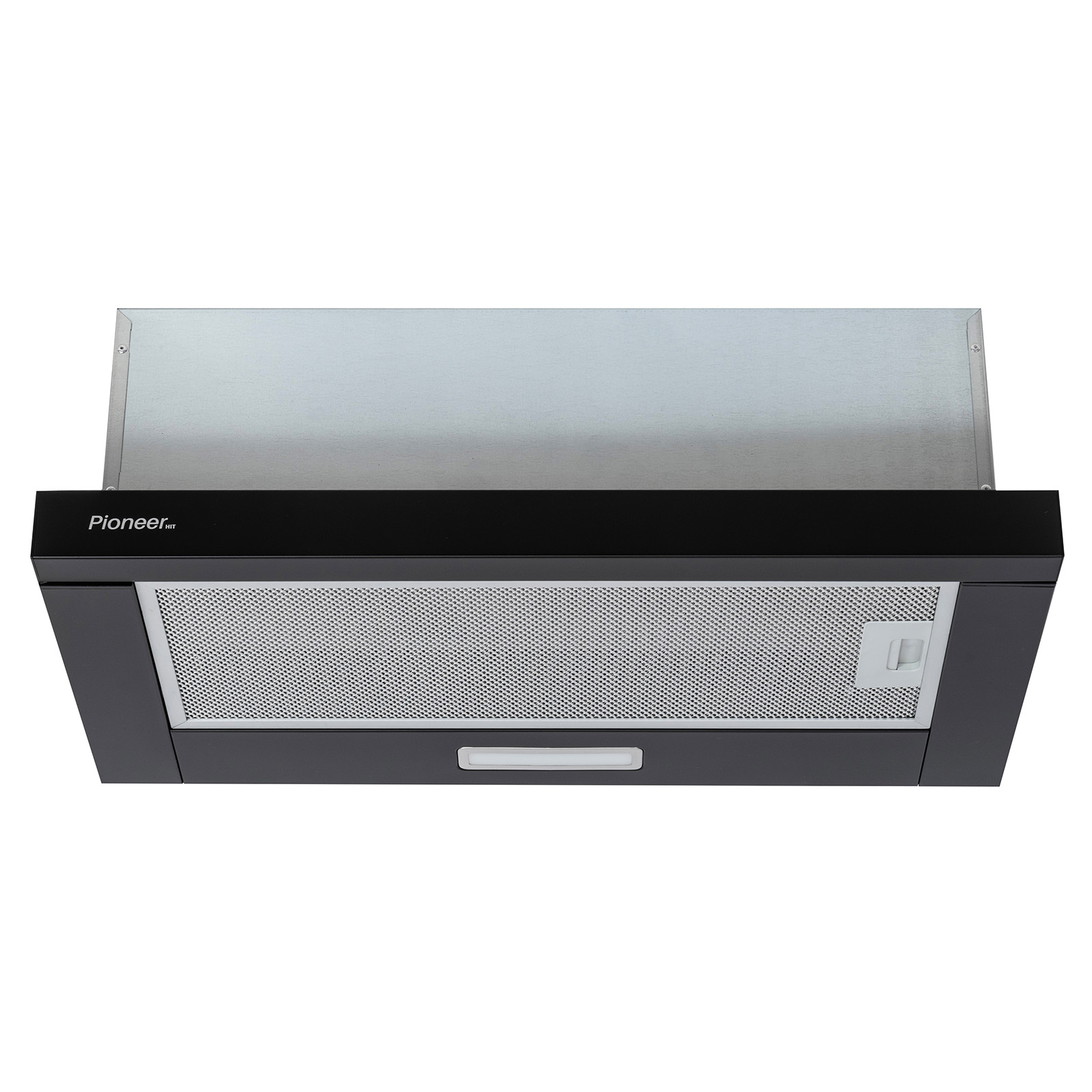 Вытяжка Pioneer HOB-6001TS_BL, 350м³/ч, 65Вт, 2 скорости 2 фильтра, + уголный, 60см, черный