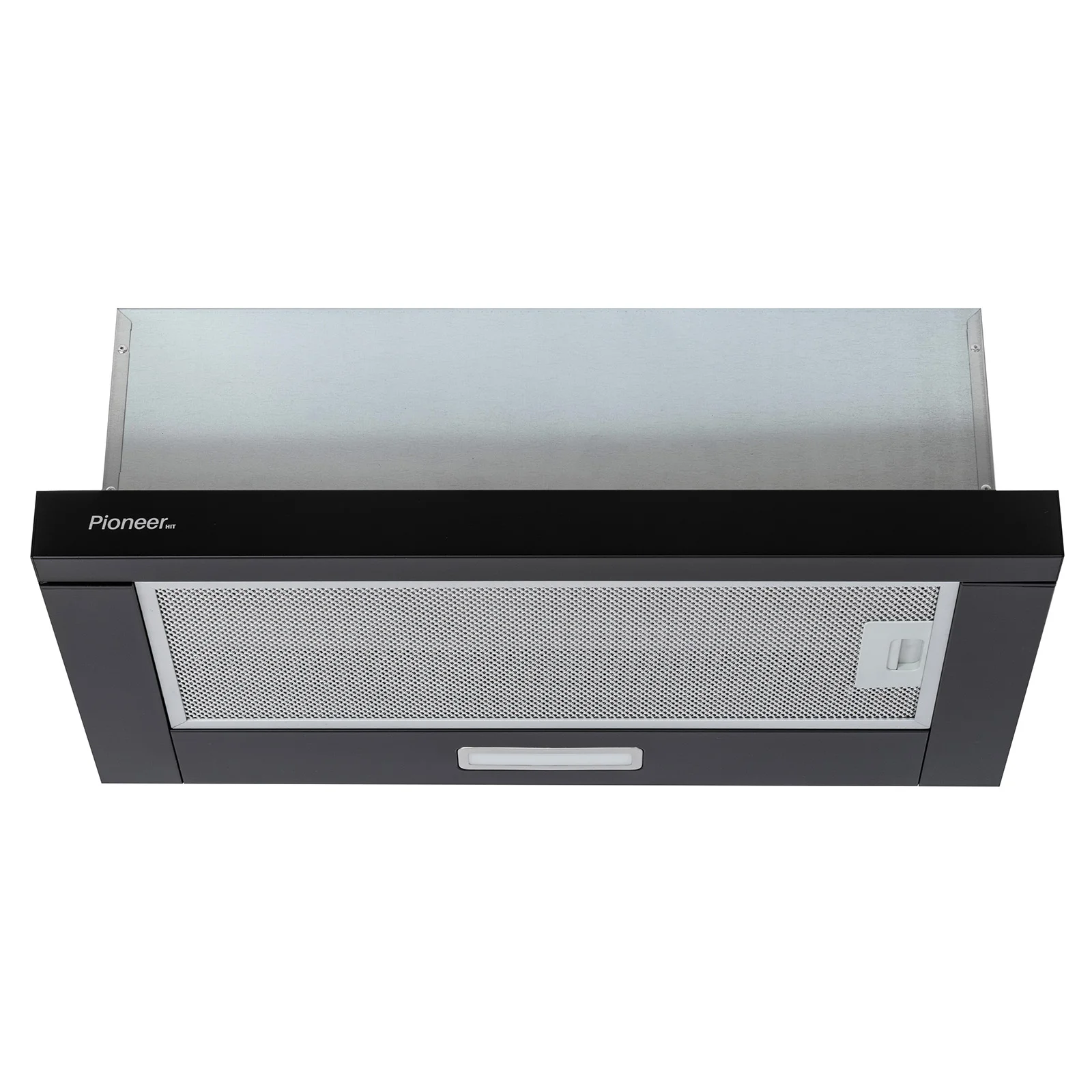 Вытяжка Pioneer HOB-6001TS_BL, 350м³/ч, 65Вт, 2 скорости 2 фильтра, + уголный, 60см, черный