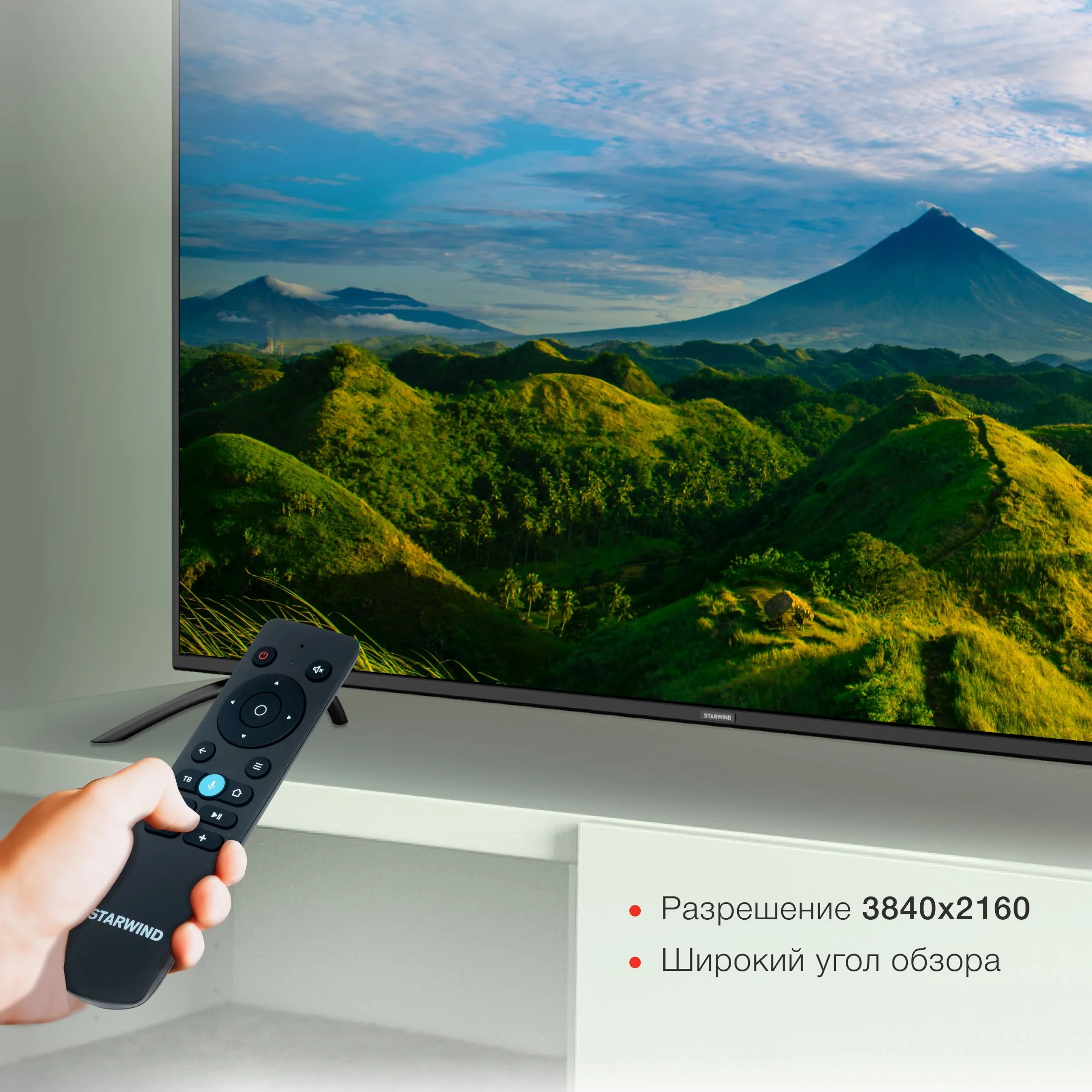 Телевизор LED 65" Starwind SW-LED65UG402 Smart Яндекс.ТВ стальной/черный/4K Ultra HD/DVB-T