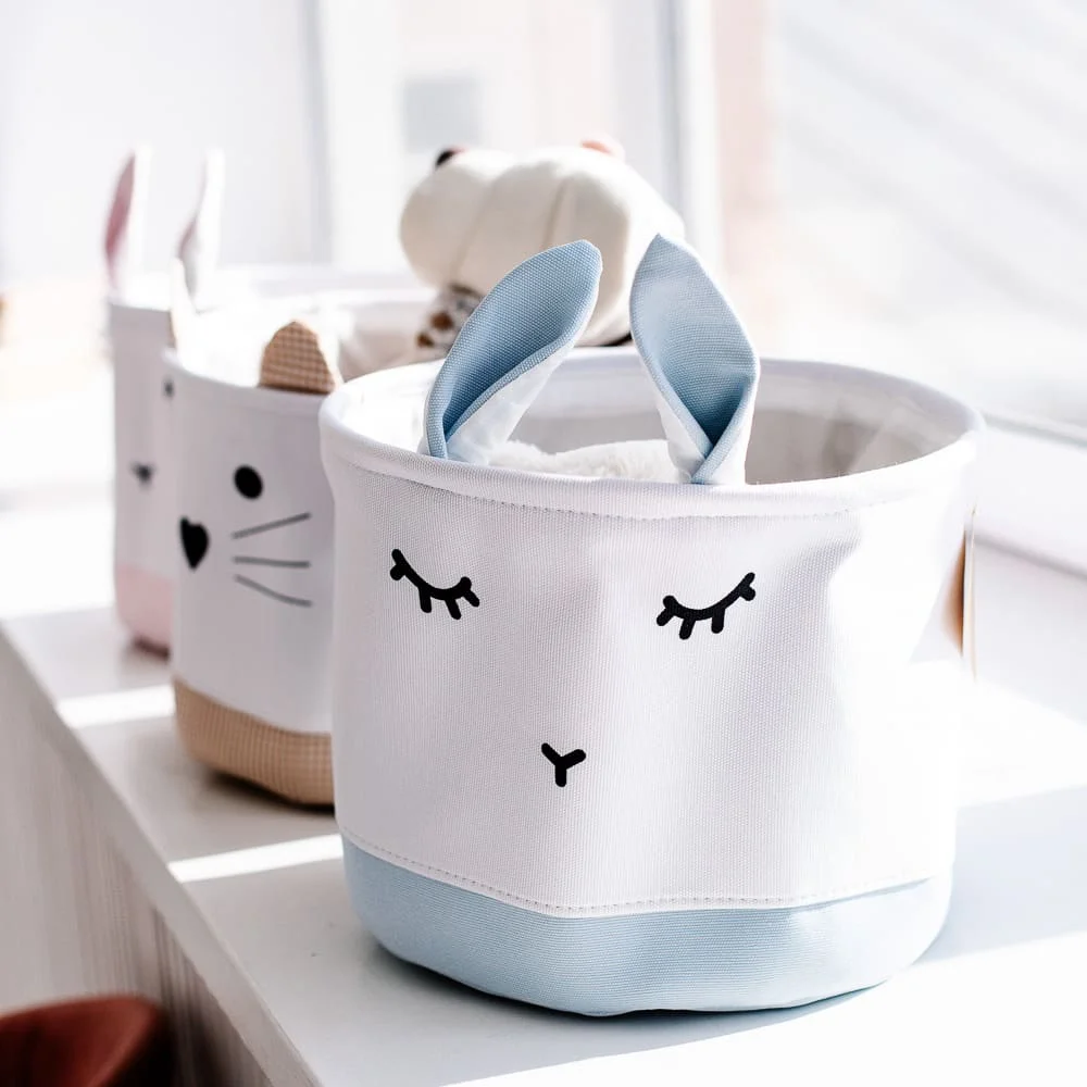 Корзина тканевая для хранения "Кролик", Д320 Ш320 В250, небесный
