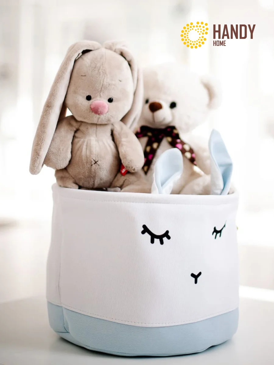 Корзина тканевая для хранения "Кролик", Д320 Ш320 В250, небесный