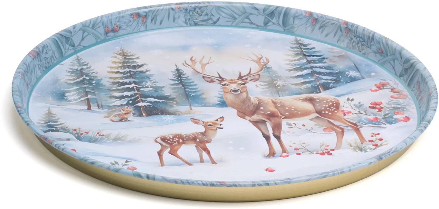 ПОДНОС СЕРВИРОВОЧНЫЙ AGNESS "ЗИМНЯЯ СКАЗКА" 33*2,1 СМ