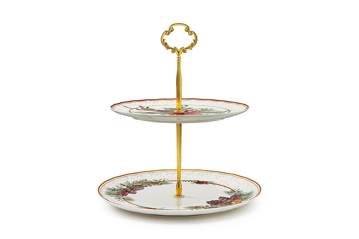 БЛЮДО ДВУХЪЯРУСНОЕ LEFARD "CHARM" 19*2,5 СМ/26*2,5 СМ (С ЗОЛОТОЙ ЛИНИЕЙ)