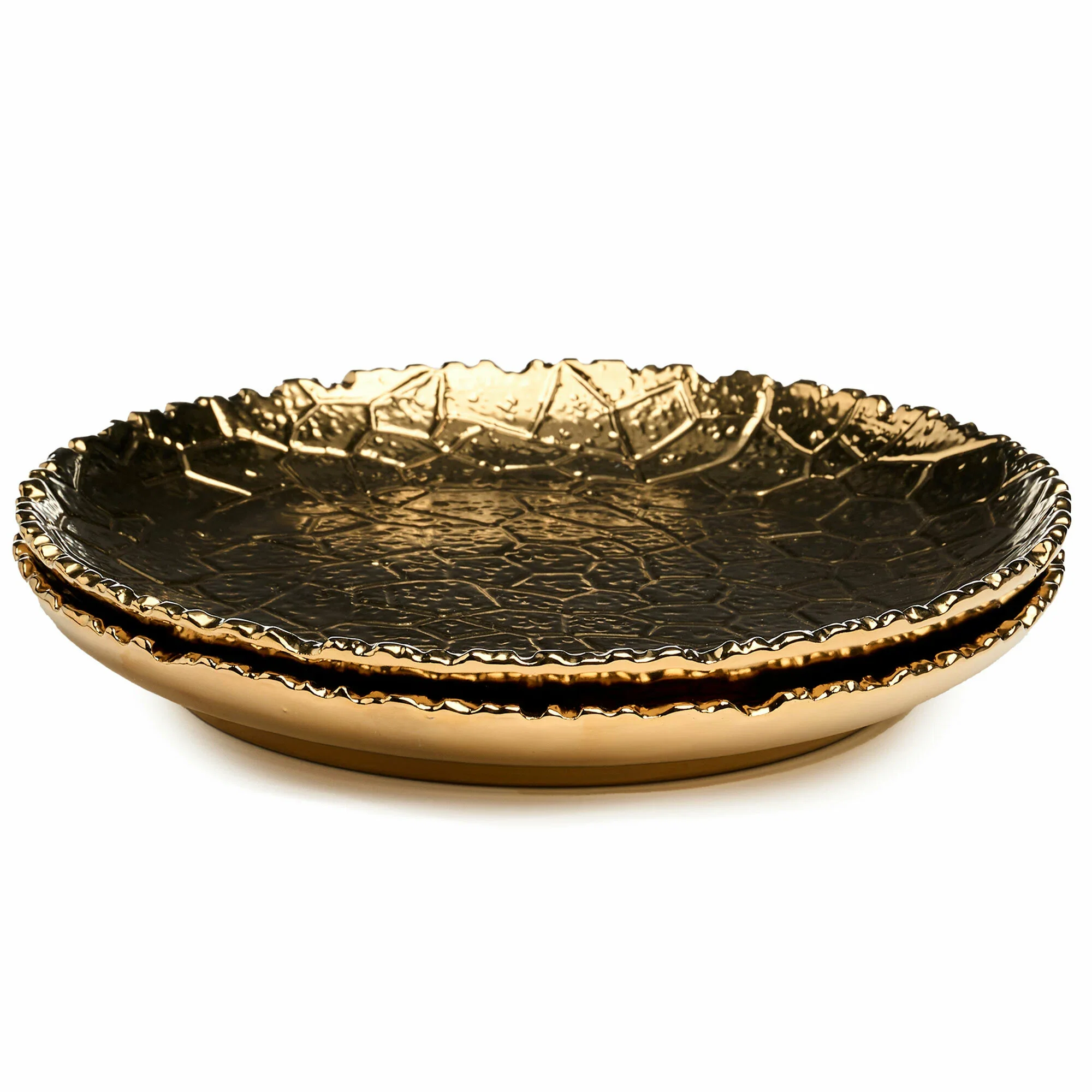 БЛЮДО ДВУХЪЯРУСНОЕ LEFARD "CHARM" 19*2,5 СМ/26*2,5 СМ (С ЗОЛОТОЙ ЛИНИЕЙ)