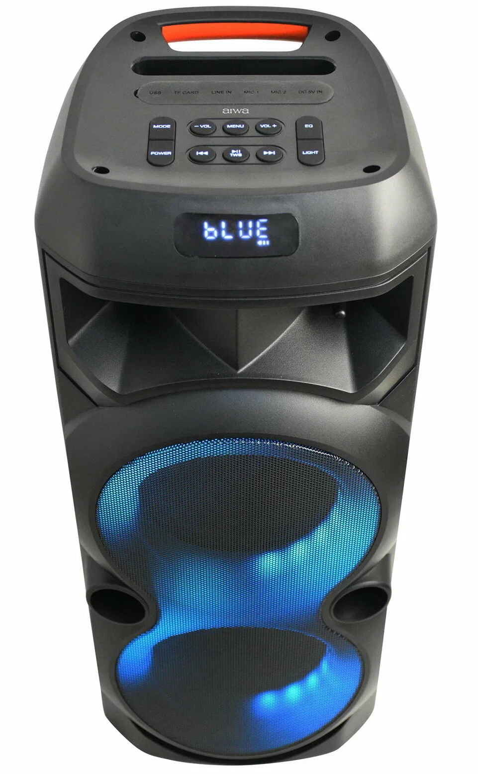 Портативная аудиосистема AIWA CAS-656. 32 Вт USB, TF card 7.4V 3600 мAч Функция TWS 240x258x600 мм.