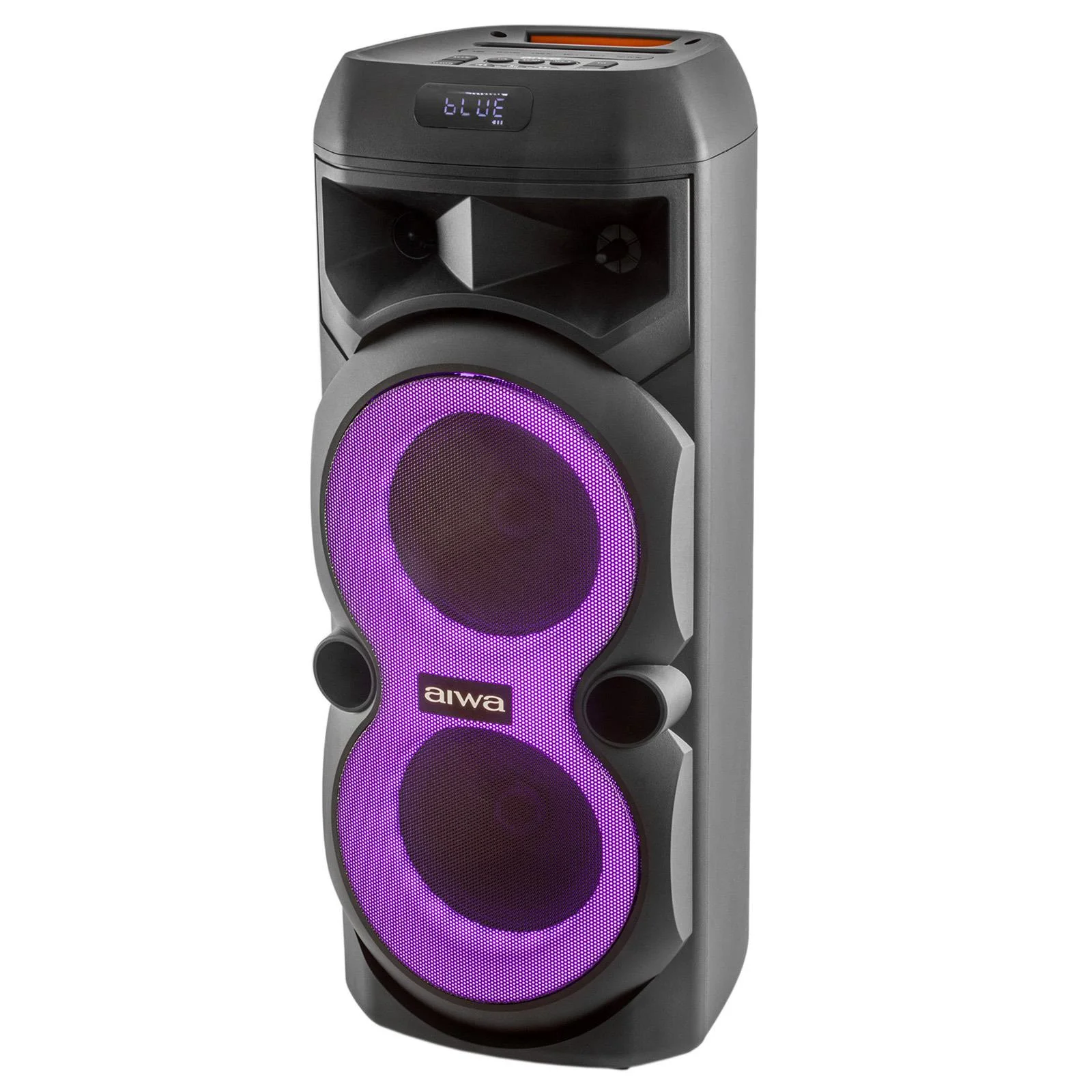 Портативная аудиосистема AIWA CAS-656. 32 Вт USB, TF card 7.4V 3600 мAч Функция TWS 240x258x600 мм.
