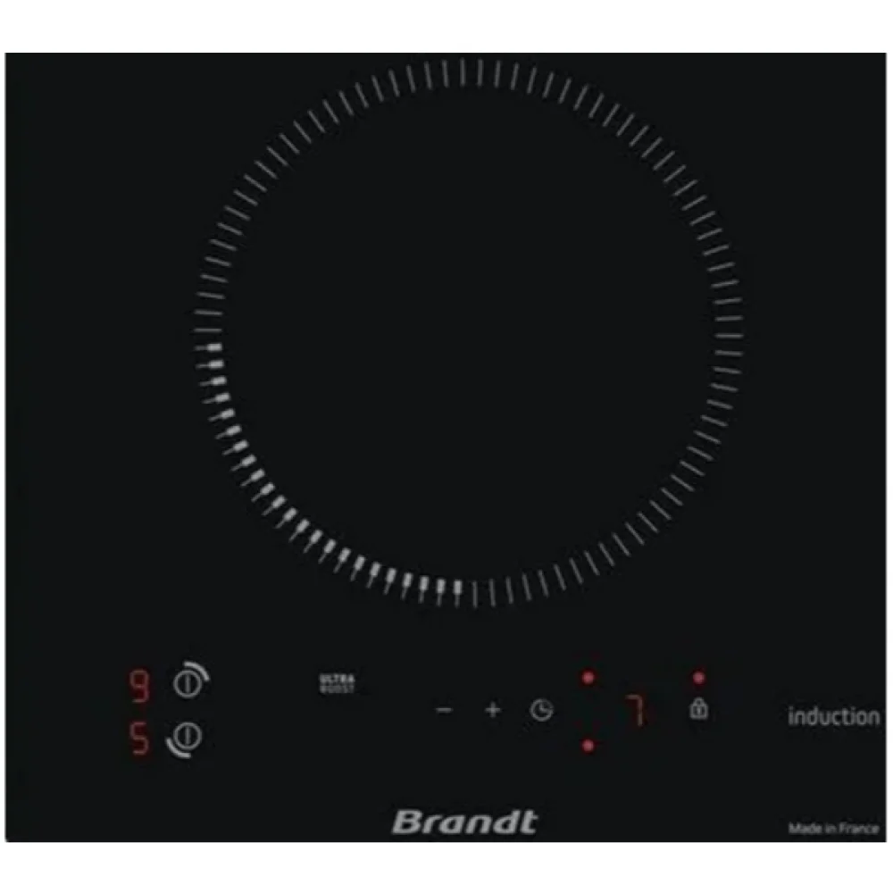 Индукционная варочная панель Brandt BPI1621UB, домино, 2 варочных зоны, 10 уровней мощности, индикация остаточного тепла, таймер, Ultraboost, черный