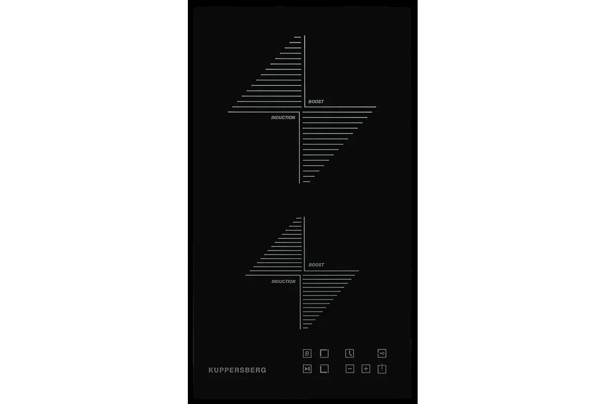 Индукционная варочная панель Kuppersberg ICO 302/домино, ширина 30 см, 2 зоны индукционного нагрева, сенсорное управление, 3 цифровых дисплея, 9 уровн