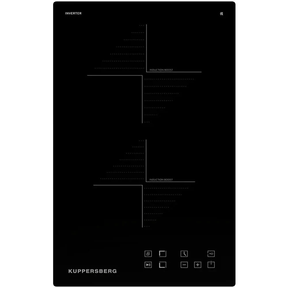 Индукционная варочная панель Kuppersberg ICO 302/домино, ширина 30 см, 2 зоны индукционного нагрева, сенсорное управление, 3 цифровых дисплея, 9 уровн