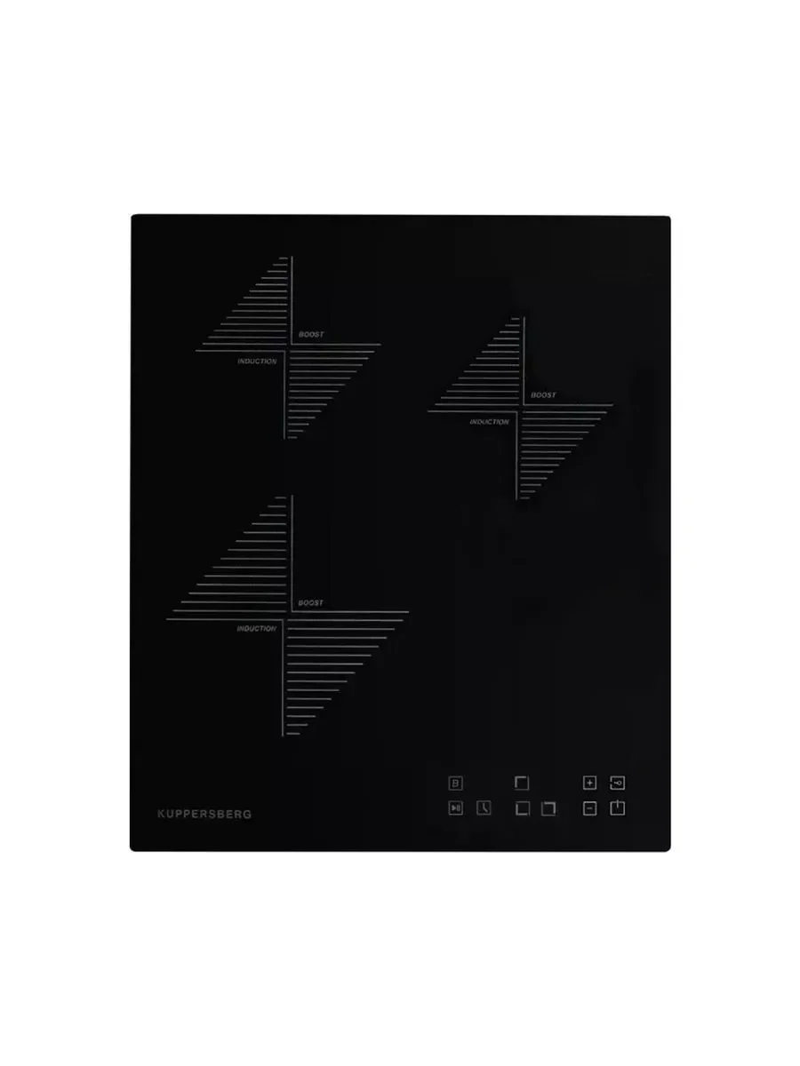 Индукционная варочная панель Kuppersberg ICO 402/ширина 45 см, 2 зоны 1,3 кВт(BOOSTER 1,5 кВт), 1 зона 2 кВт(BOOSTER 2,2 кВт),электронное сенсорное уп