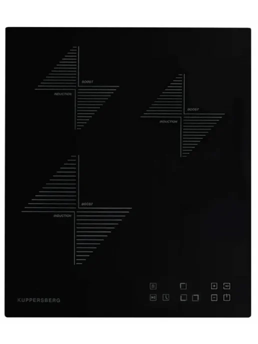 Индукционная варочная панель Kuppersberg ICO 402/ширина 45 см, 2 зоны 1,3 кВт(BOOSTER 1,5 кВт), 1 зона 2 кВт(BOOSTER 2,2 кВт),электронное сенсорное уп