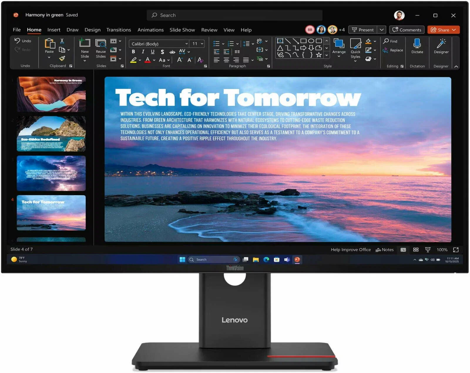 Монитор Lenovo 27" T27QD-40, 16:9, IPS, QHD, 4ms, 350cd, 120Hz, HDMI, DP, DP OUT, USB, USB-C, HAS