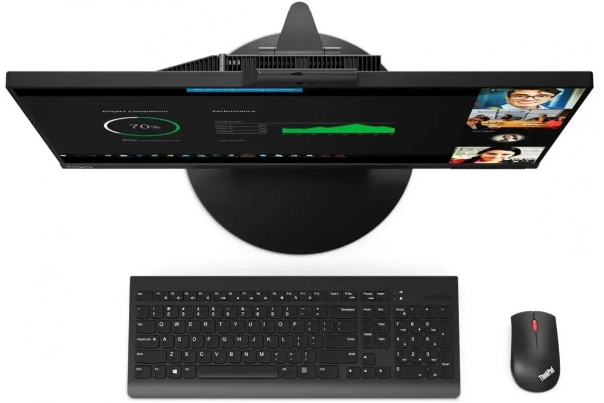 Монитор Lenovo 27" TIO 27, 16:9, IPS, QHD, 4ms, 350cd, 60Hz, HDMI, DP, USB, SPK, CAM, HAS