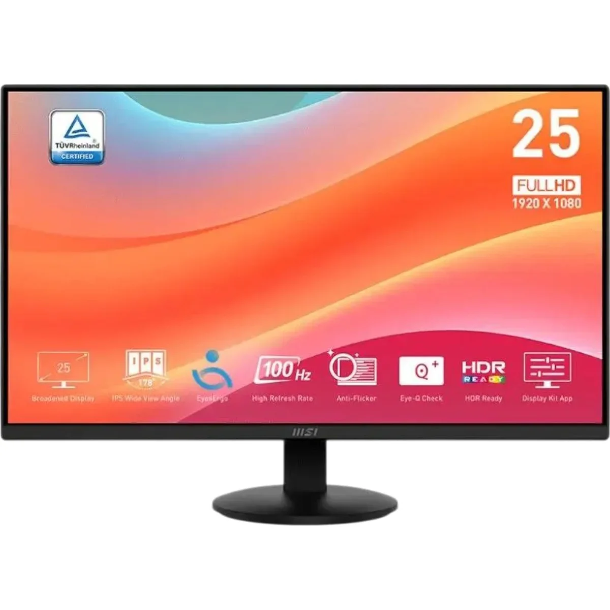 Монитор MSI 24,5" PRO MP252L, 16:9, IPS, FHD, 4ms, 250cd, 100Hz, HDMI, DP
