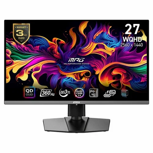 Монитор MSI 26,5" MPG 271QRX QD-OLED Black, 16:9, QHD, 0,03ms, 250cd, 360Hz, HDMI, DP, USB, USB-C, HAS