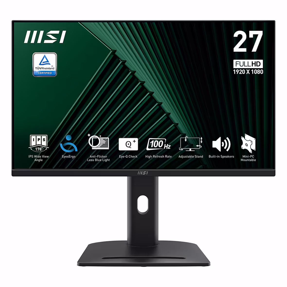 Монитор MSI 27" PRO MP272PMG, 16:9, IPS, FHD, 4ms, 300cd, 120Hz, VGA, HDMI, DP, USB, SPK, CAM, HAS
