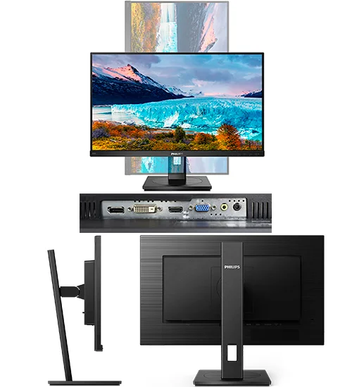 Монитор Philips 23,8" 242S1AE/01, 16:9, IPS, FHD, 4ms, 300cd, 75Hz, VGA, DVI, HDMI, DP, SPK, HAS