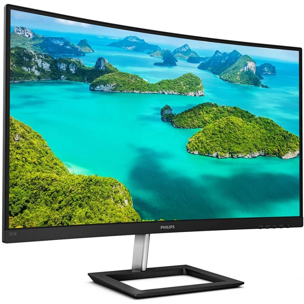 Монитор Philips 31.5" 322E1C/01 1500R, 16:9, VA, FHD, 4ms, 250cd, 75Hz, VGA, HDMI, DP