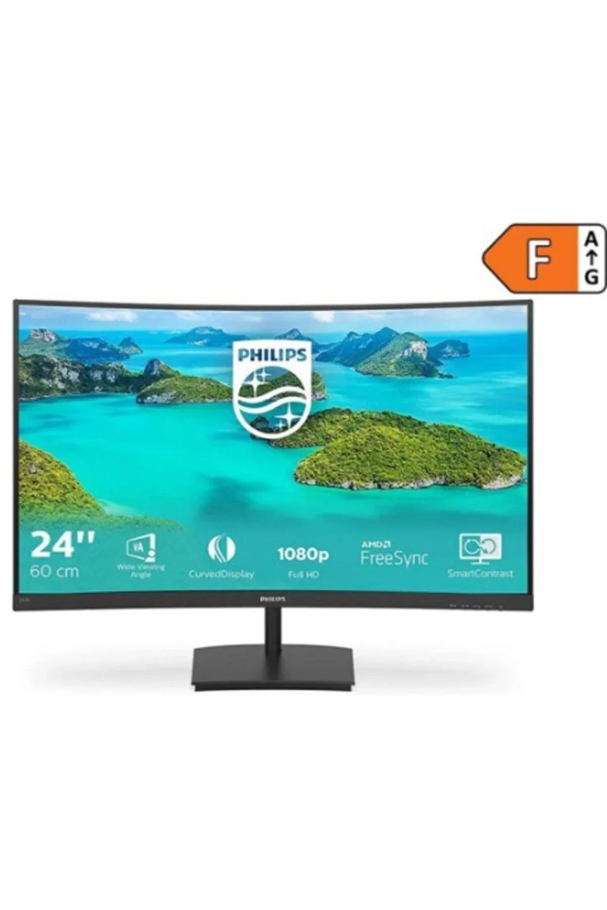 Монитор Philips 31.5" 322E1C/01 1500R, 16:9, VA, FHD, 4ms, 250cd, 75Hz, VGA, HDMI, DP