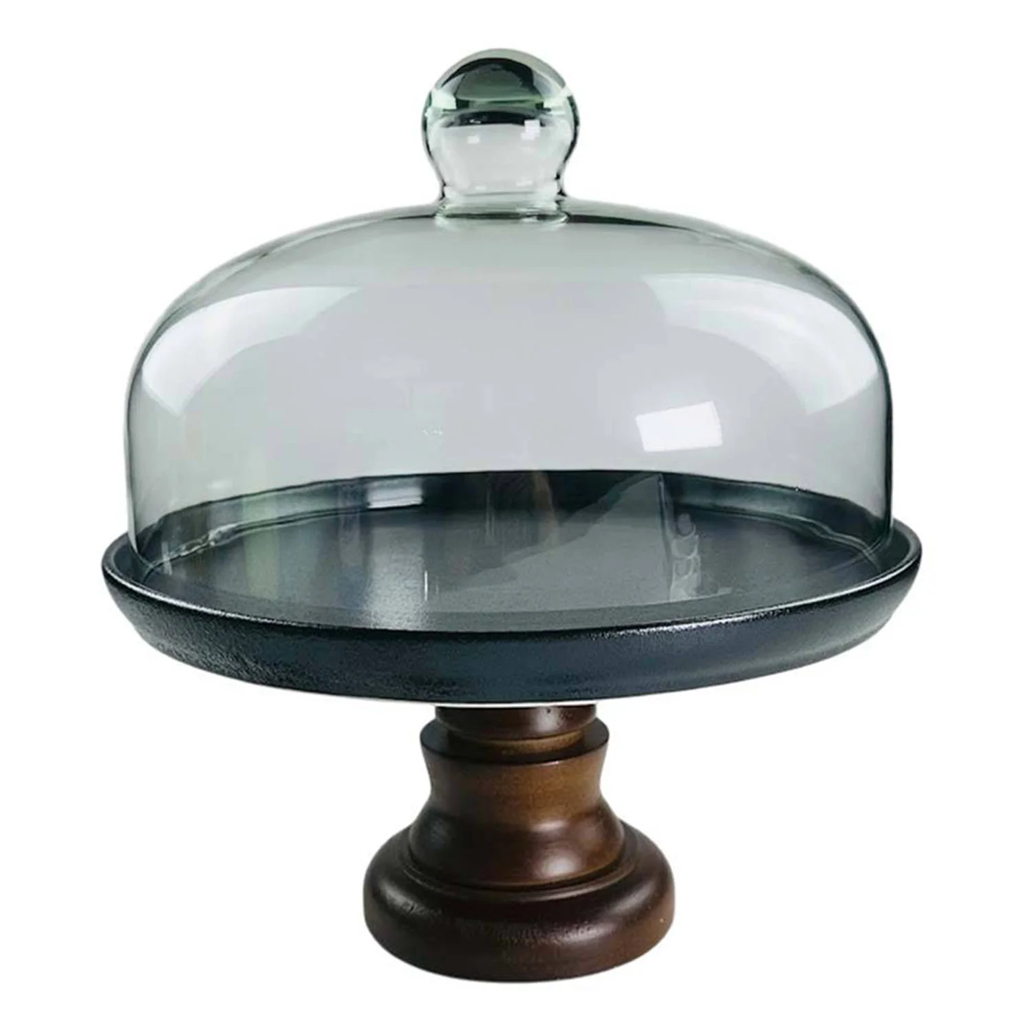 235-028 Тортовница 22х17см со стеклянной крышкой BLACKWOOD в под.уп.(х8)Фарфор