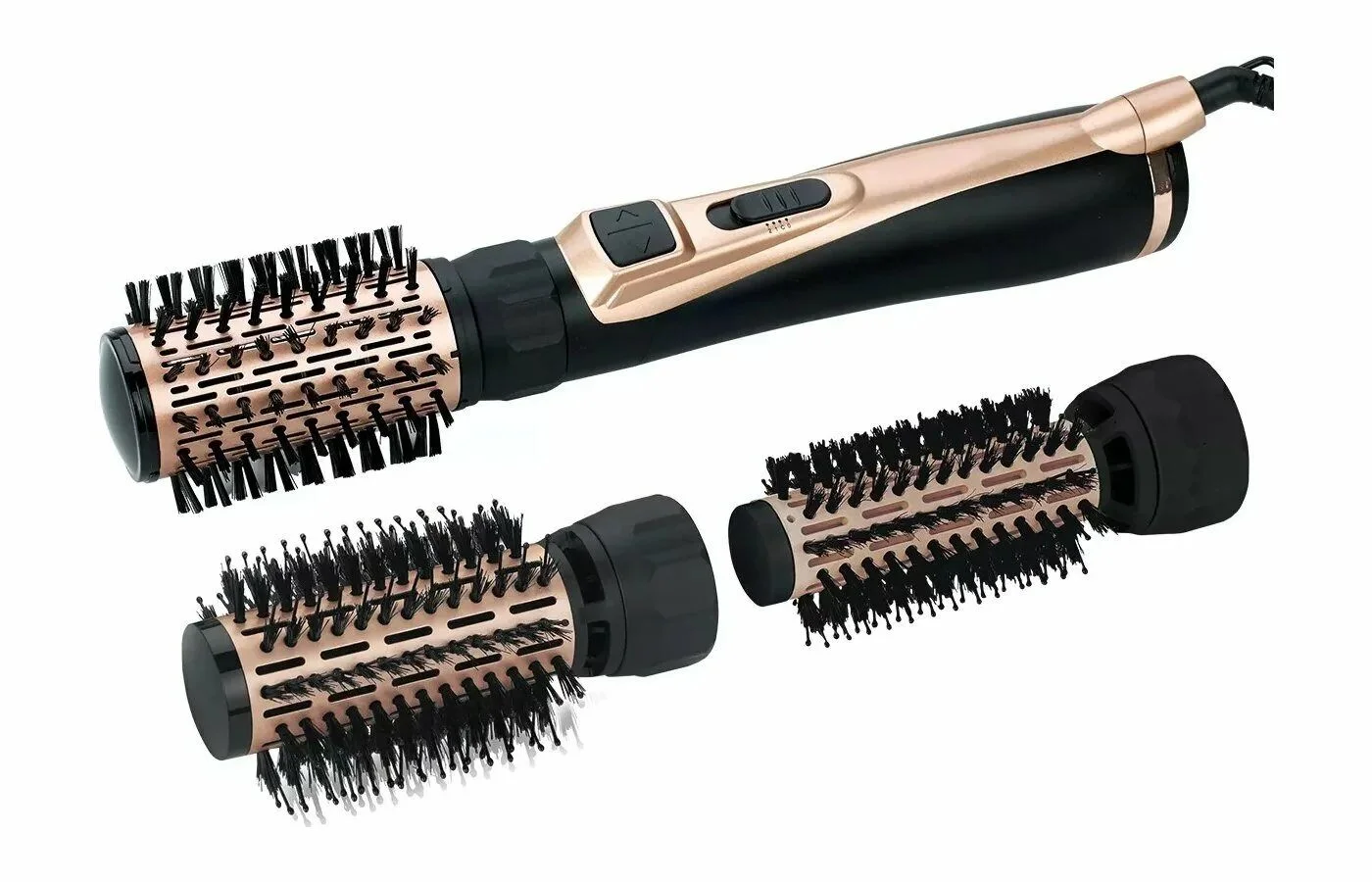 Фен-щетка BRAYER BR3100 (1000 Вт, 3 насадки: 35, 40, 50 мм, 2 скорости, шнур 1,8 м)