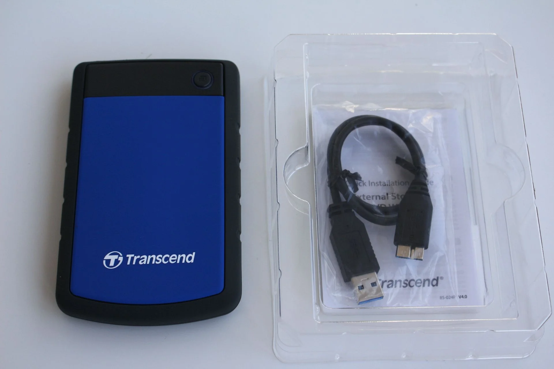 Внешний жесткий диск 2TB Transcend StoreJet 25H3B, 2.5", USB 3.1, резиновый противоударный, Синий