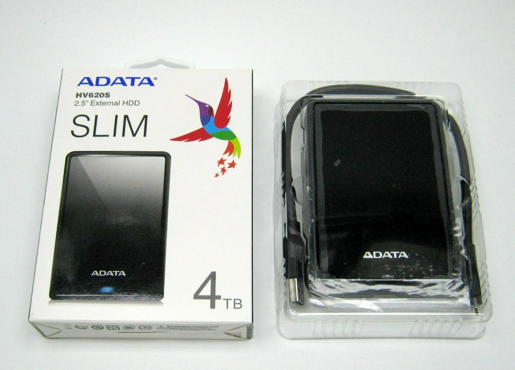 Внешний жесткий диск 4TB A-DATA HV620S, 2,5", USB 3.2, Slim, черный