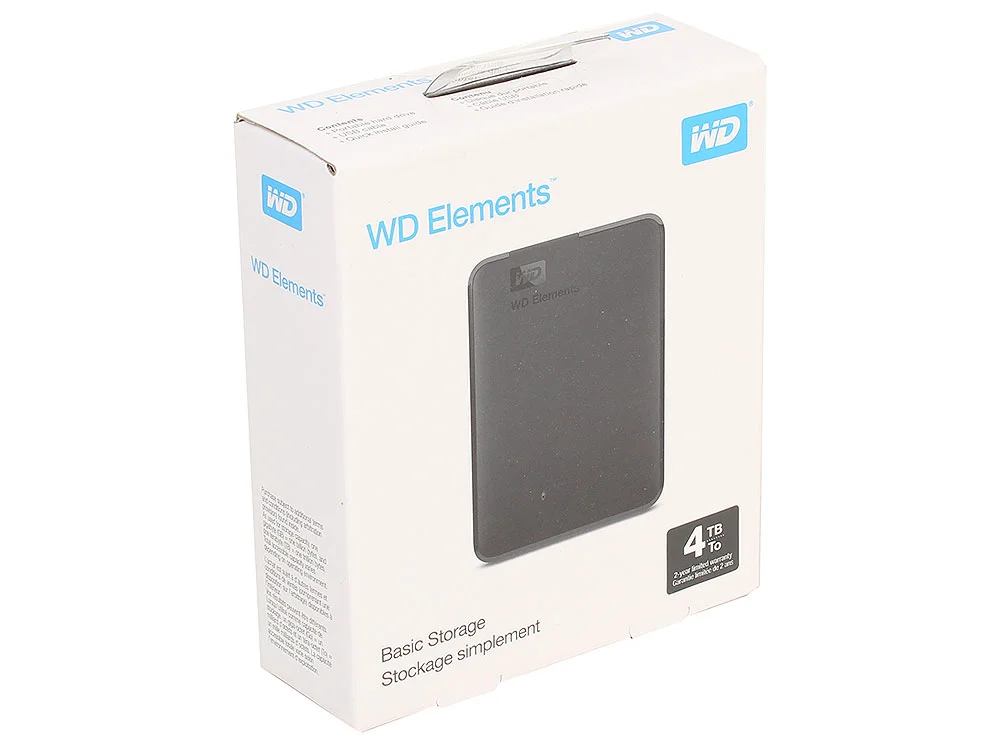Внешний жесткий диск 4TB Western Digital WDBU6Y0040BBK-WESN Elements , 2.5", USB 3.0, Черный