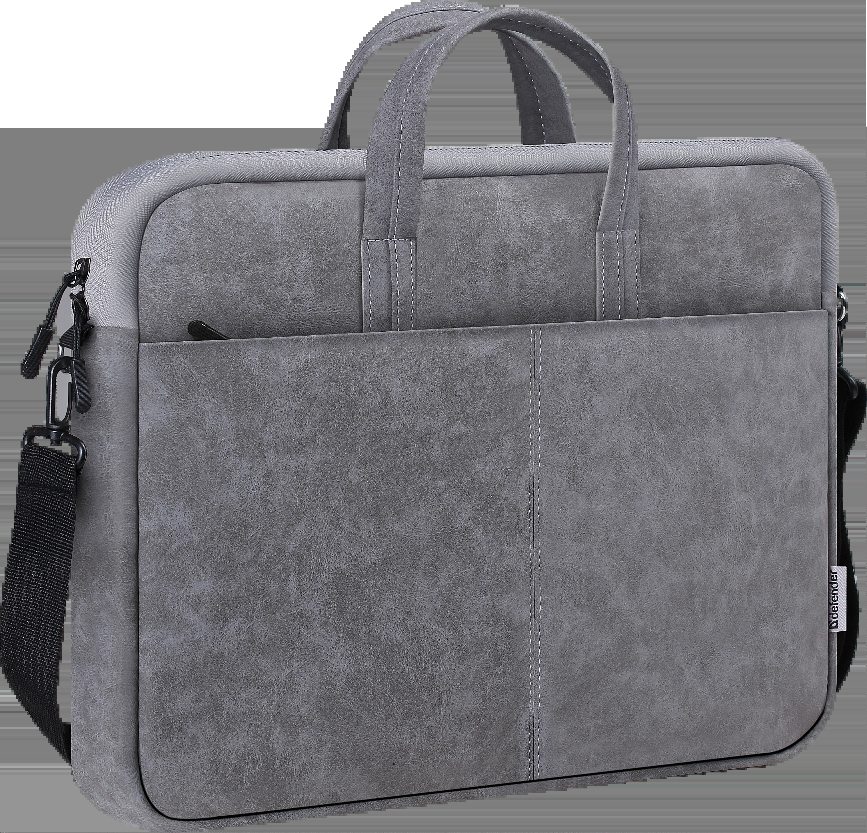Defender Сумка для ноутбука Solid  15.6" PU кожа, доп. карман, плечевой ремень, черный.