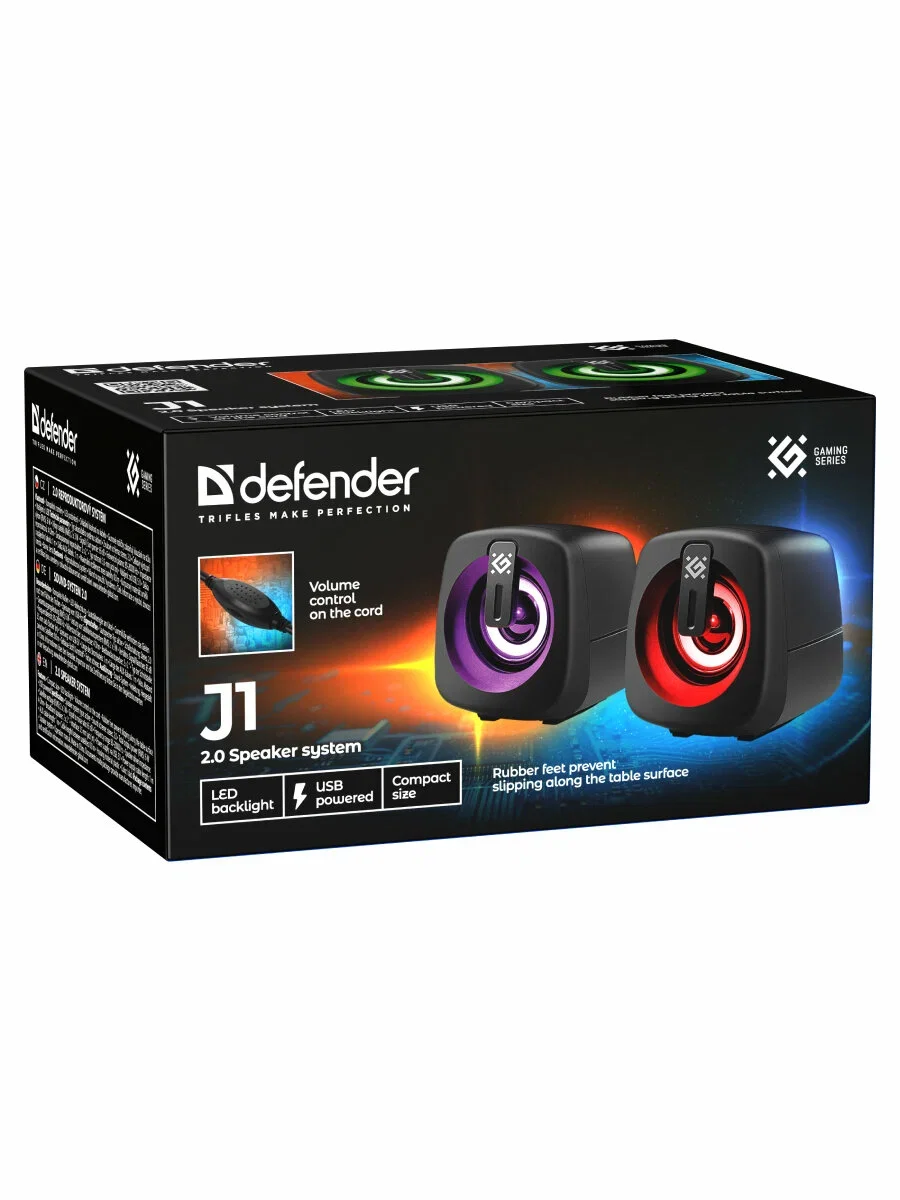 Defender Акустическая 2.0 система J1 6Вт, подсветка, питание от USB