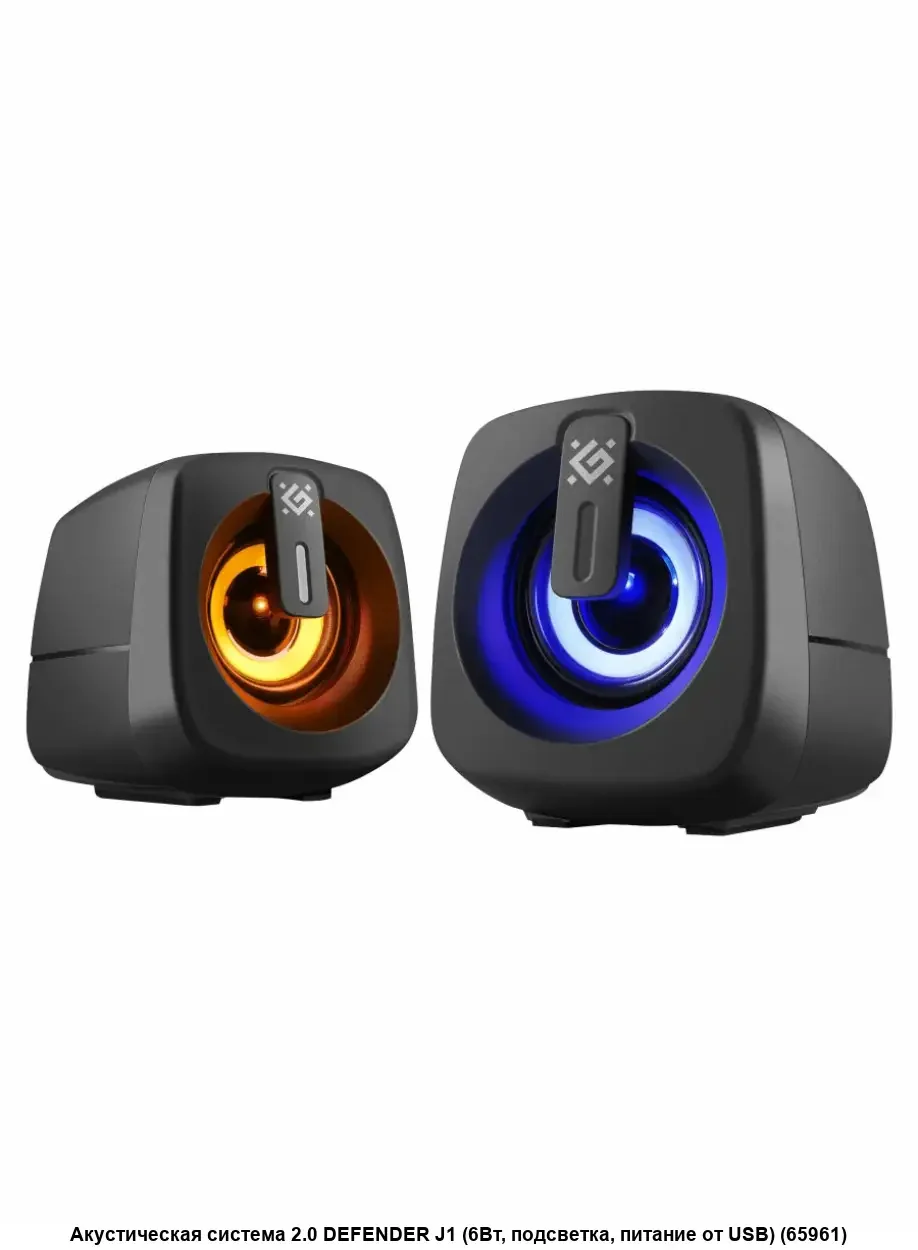 Defender Акустическая 2.0 система J1 6Вт, подсветка, питание от USB