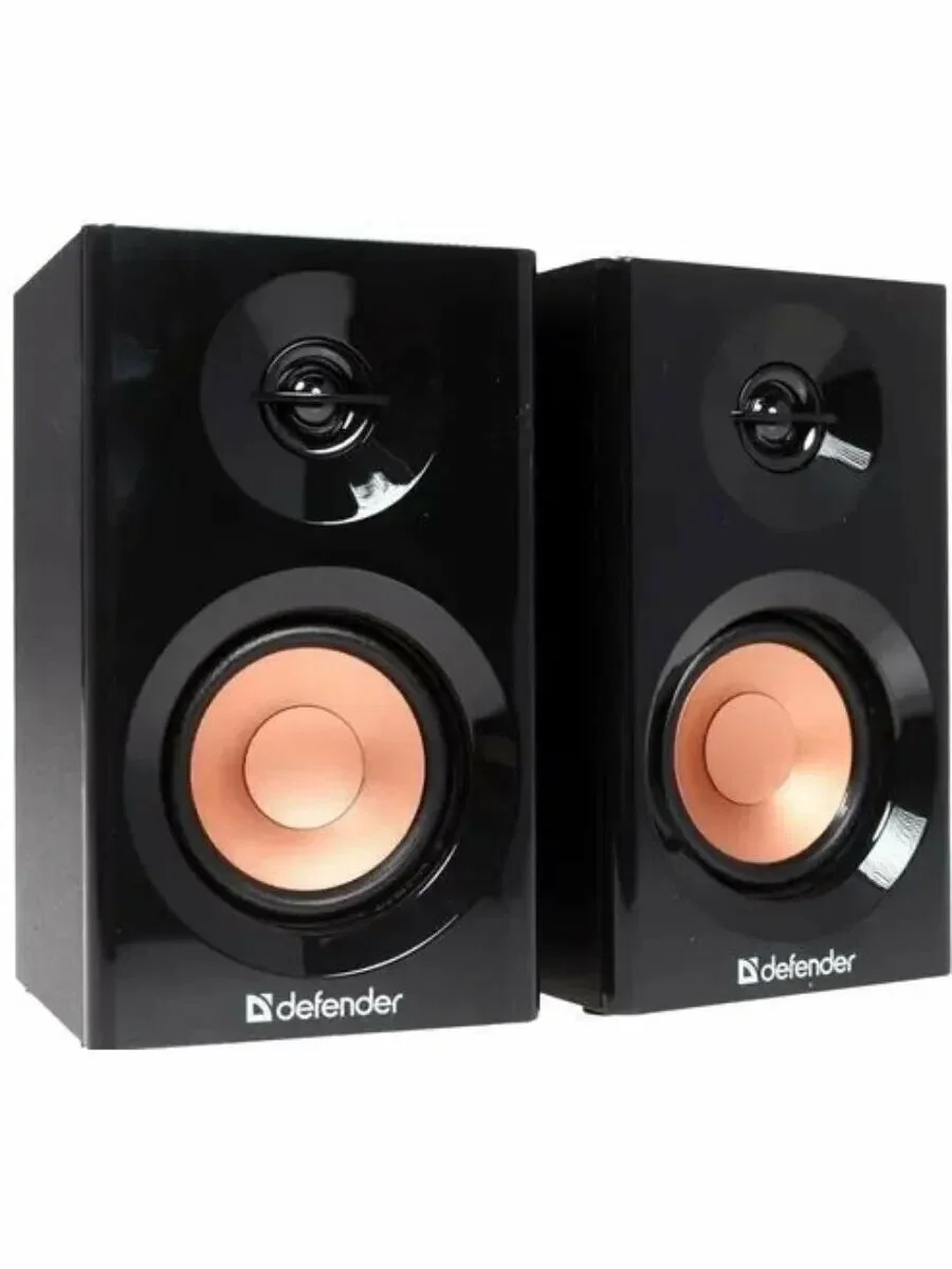 Defender Акустическая система 2.0 Aurora S12 / 3” широкополосные/ 2 х 6 Вт/ 3.5 mini-jack /громкость / дерево /черный.