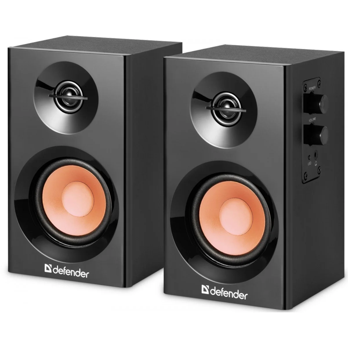Defender Акустическая система 2.0 Aurora S12 / 3” широкополосные/ 2 х 6 Вт/ 3.5 mini-jack /громкость / дерево /черный.