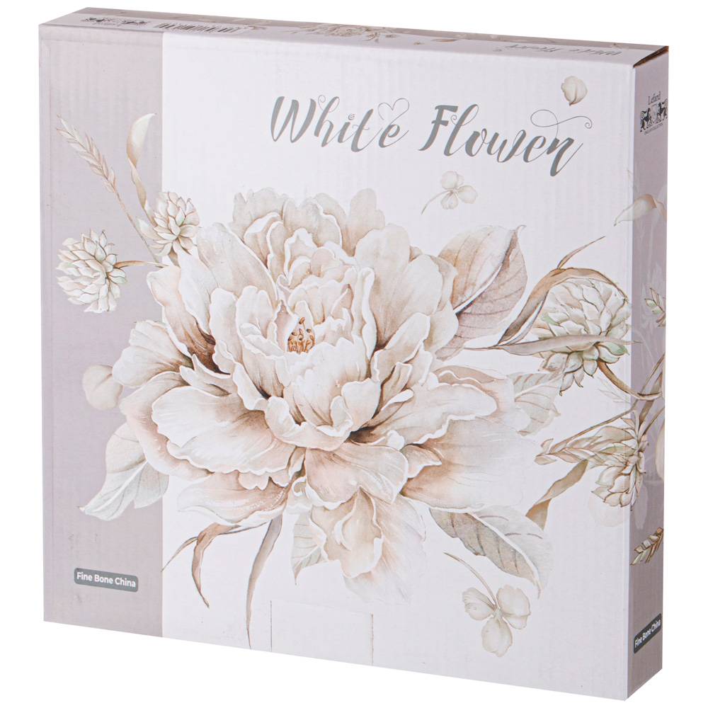 НАБОР ТАРЕЛОК ОБЕДЕННЫХ LEFARD "WHITE FLOWER" 2 ШТ. 25,5 СМ СЕРЫЙ (КОР=12НАБ.)