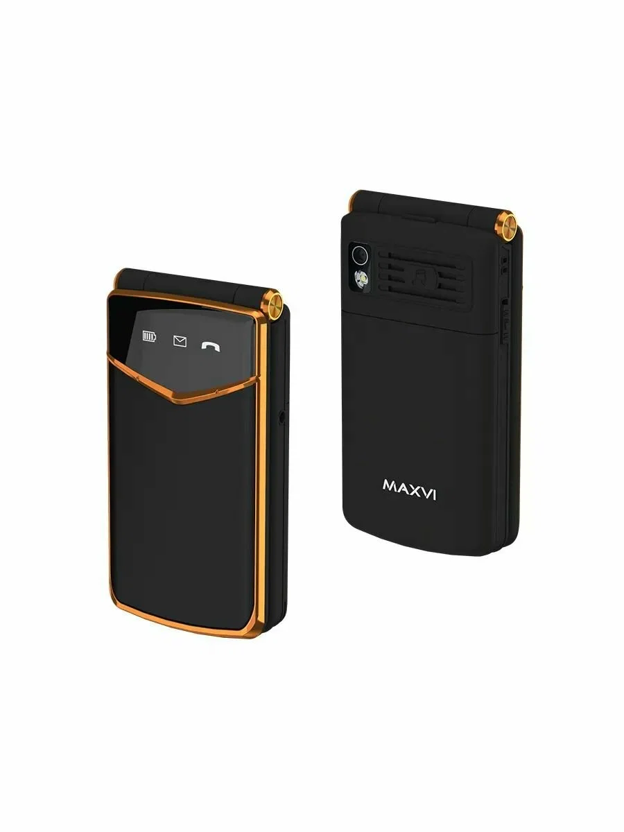 Мобильный телефон Maxvi E11 черный/золотистый