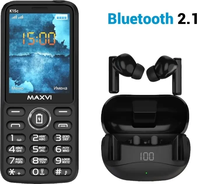 Мобильный телефон Maxvi K15c черный