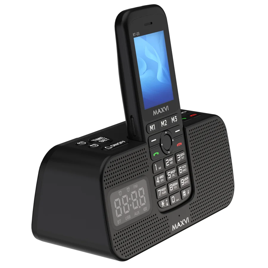 Мобильный телефон Maxvi RT-03 + док-станция, черный