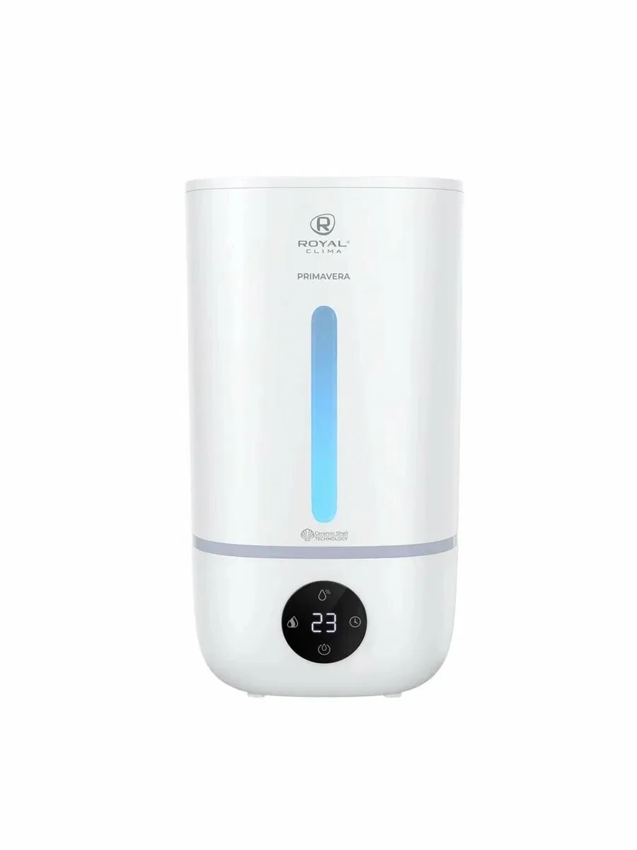 Увлажнитель воздуха Royal Clima PRIMAVERA RUH-PV350/5.0E-WT белый, 35 м², 5 л, ультразвуковой, производительность 350 мл/ч, гигростат, ароматизация, с