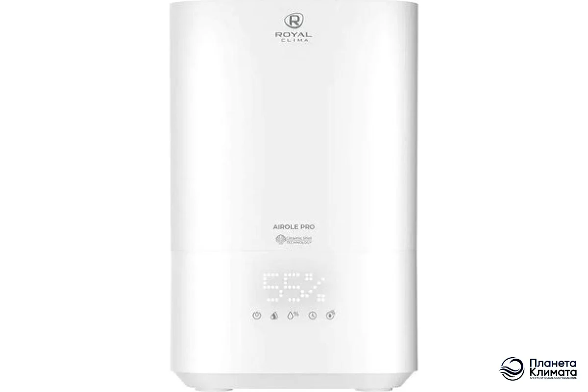 Увлажнитель воздуха Royal Clima RUH-ARP450/5.0E-WT белый, 40 м², 5 л, ультразвуковой, производительность 400 мл/ч, гигростат, сенсорное управление, ве