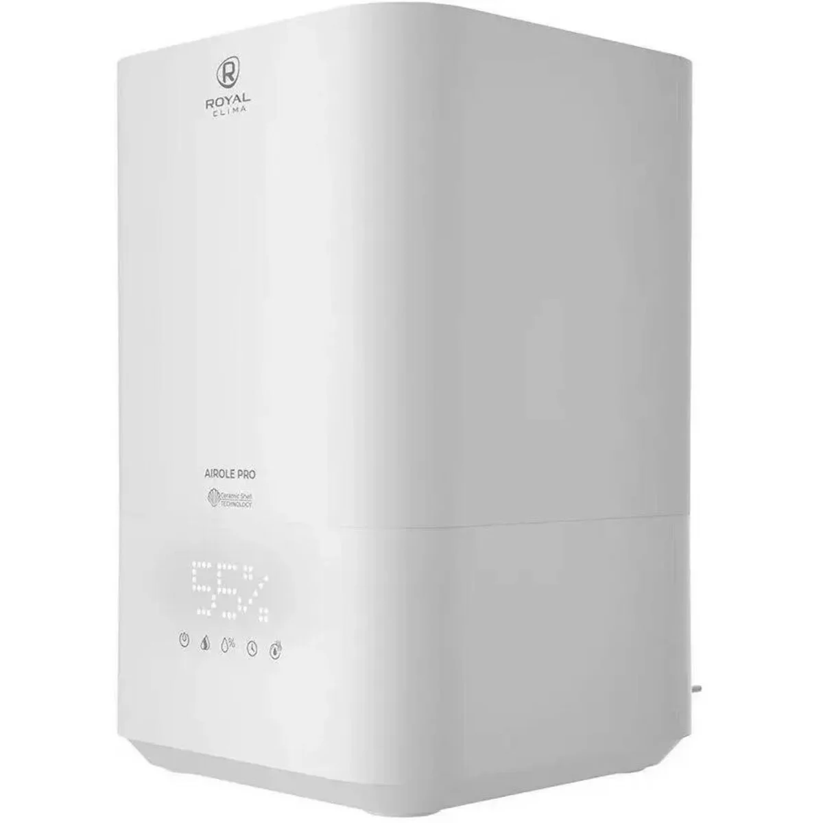 Увлажнитель воздуха Royal Clima RUH-ARP450/5.0E-WT белый, 40 м², 5 л, ультразвуковой, производительность 400 мл/ч, гигростат, сенсорное управление, ве