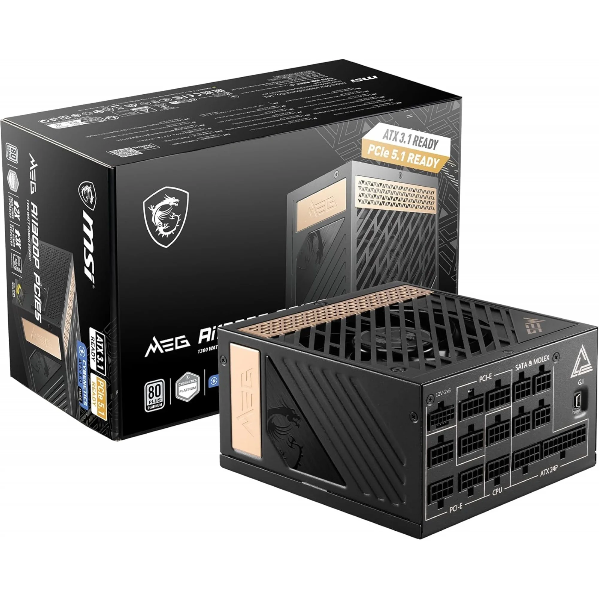 Блок питания MSI MEG Ai1300P 1300W ATX3.0 (306-7ZP4A11-CE0) Platinum