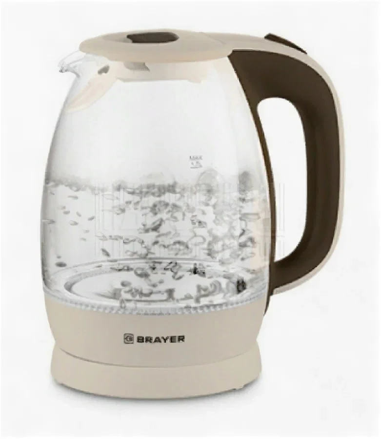 Эл,чайник BRAYER BR1045BN, 2200 Вт, 1,8 л, высококач. стекло, моющ. фильтр,поворот.осно