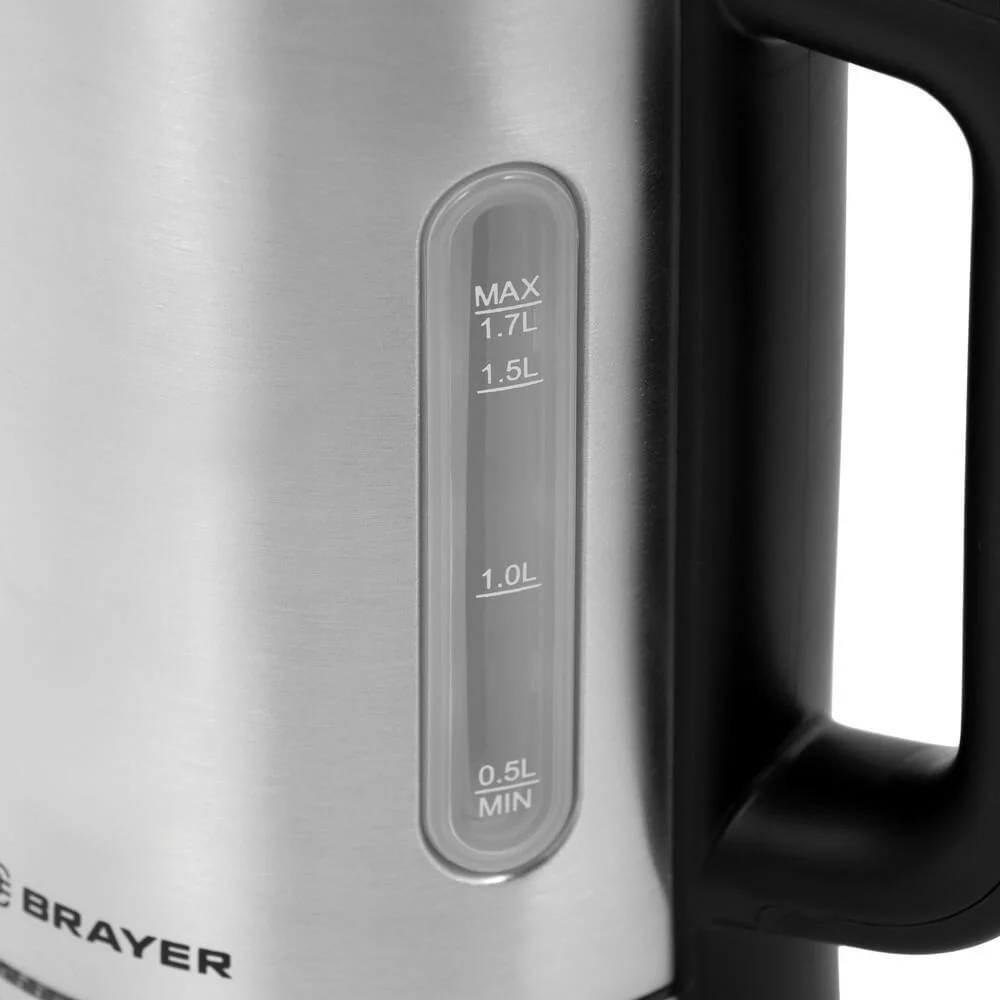 Эл,чайник BRAYER BR1060, 2200 Вт, 1,8 л, нерж +покрытие Soft Touch, черн