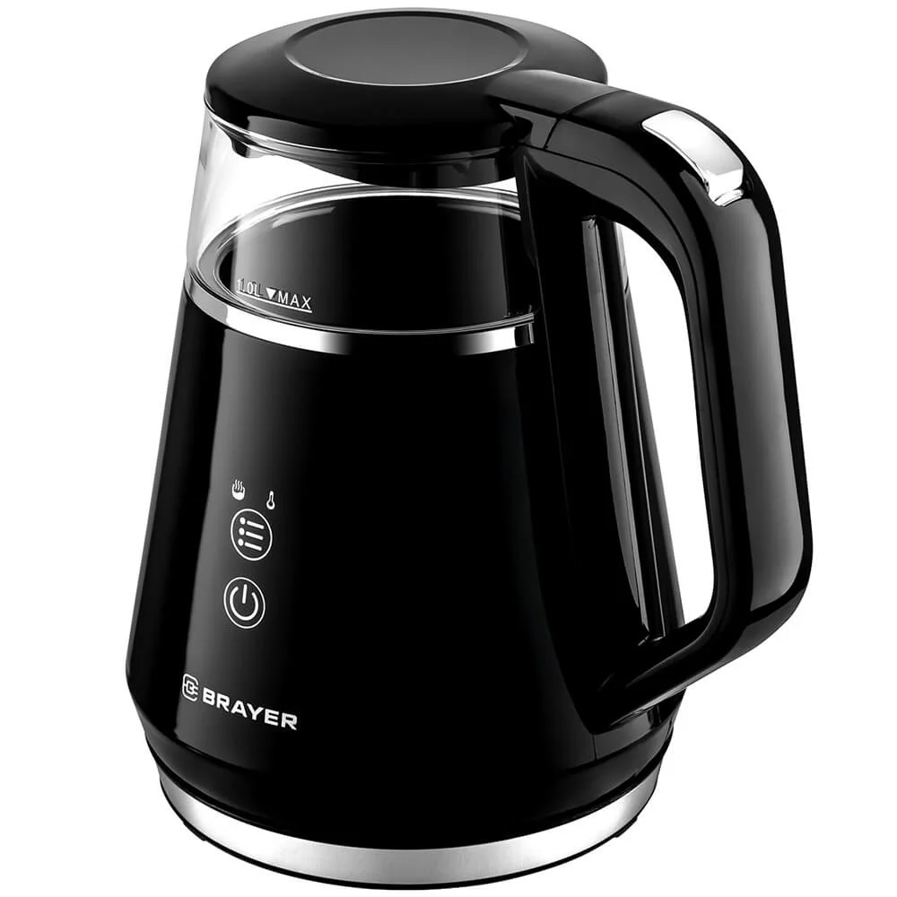 Эл,чайник BRAYER BR6105 1100 Вт, 1 л, Cool Touch, cенсорное управление, автоотключ