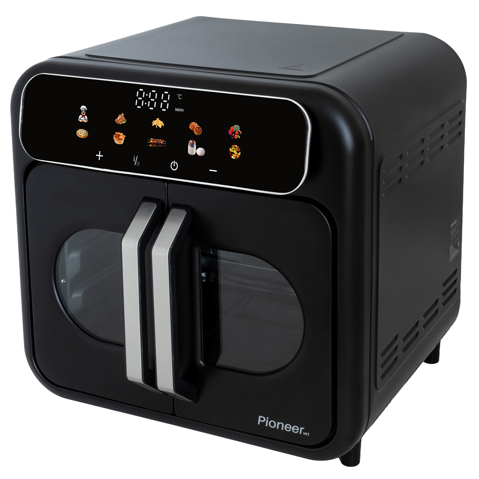 Аэрогрили Pioneer SM615D black, 5 в 1, 1900Вт, 26л, 10 программ °С: 30-200, сенсорное