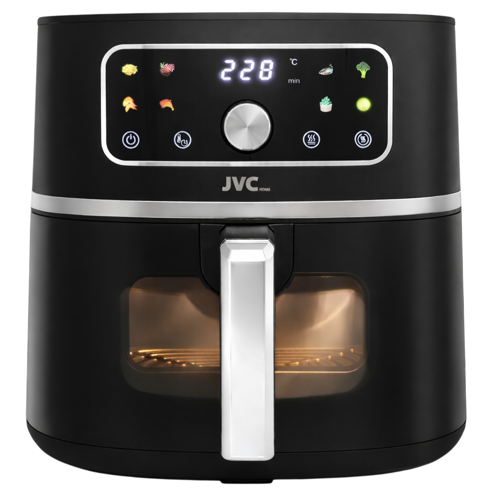 Аэрогриль JVC JK-MB058, черный, 2000Вт, 7л, 60-220℃, 8программ