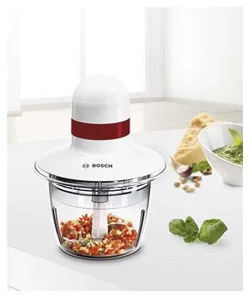 Минирезка Bosch MMRP1000 белый/красный Мощность: 400 Вт.Емкость: 800 мл .Пластик.