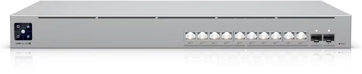 Ubiquiti UniFi Switch Pro XG 10 PoE PoE-коммутатор в стойку, 10х 10G RJ45, 2х 10G SFP+, раздача 400 Вт