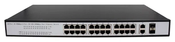 Коммутатор 24-Port 10/100 Mbps Switch, 24 10/100 Mbps RJ45 Ports, Switch/VLAN/Extend working mode DIP switch, Rack-mountable Steel Case, Power Saving,
