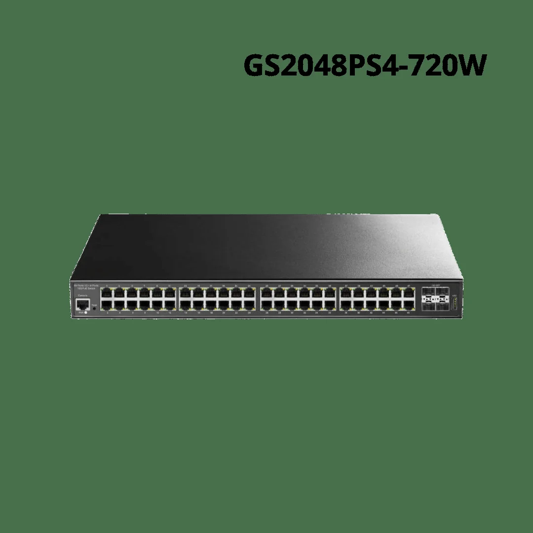 Коммутатор 48-Port Layer 2 Managed Gigabit PoE++ Switch with 4 10G SFP ports 720W